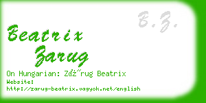 beatrix zarug business card